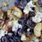 Hot for Smashed Potatoes with Roasted Garlic Cashew Cream Recipe