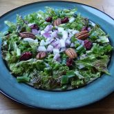 Red Leaf Salad with Buttery Pecan Dressing