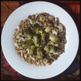 seSunflower ame seed brussels sprouts with brown rice macaroni